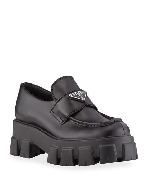 prada calzature uomo loafers|prada platform loafers.